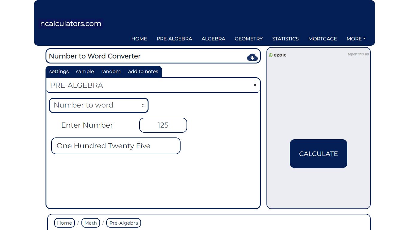 Number to Number Name in English Words Converter - ncalculators.com